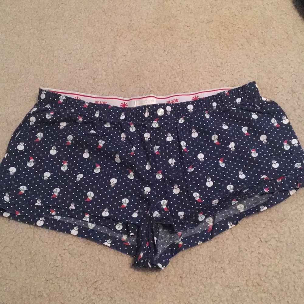 Aerie navy blue Christmas pajama shorts